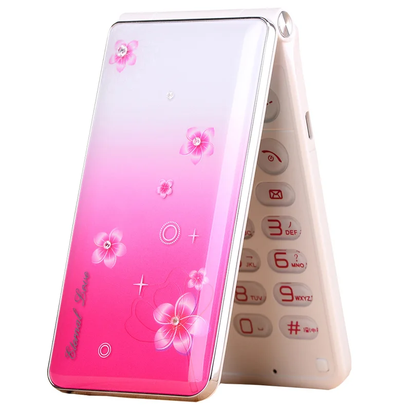 Slim Flip speed dial touch screen LED light lady girl cut moblie phone P245
