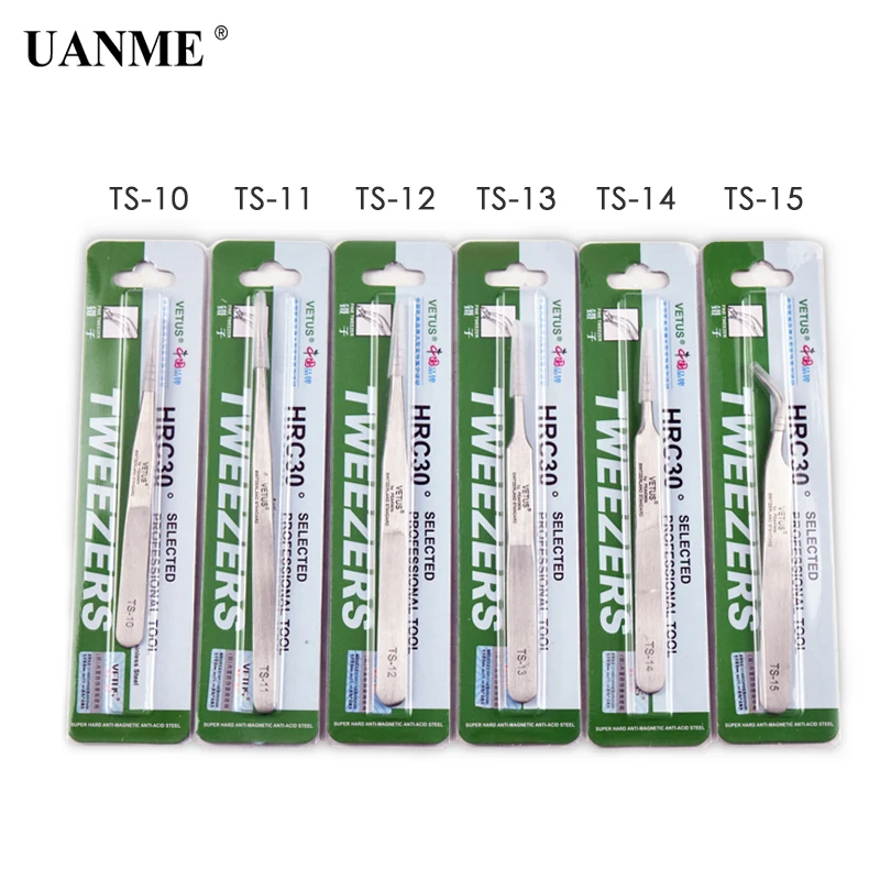 UANME 100% Genuine Vetus ST Series New HRC 30 Ultra Precision Stainless Tweezers Mink Eyelash Extensions Anti Acid | Инструменты