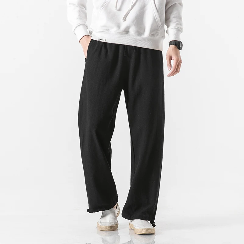 

2019 Autumn Summer Plus Size Hip Hop Harem Pant Men Solid Casual Soft Cotton Loose Trousers Elastic Waist Joggers Baggy Pant 5XL