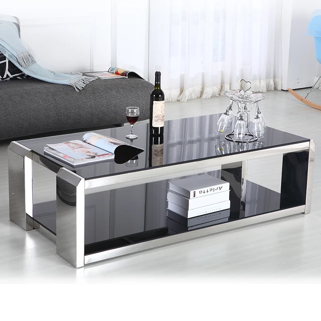New Simple Modern Coffee Table Gl Black Stainless Steel Creative New Simple Modern Coffee Table Gl Black Stainless Steel Creative Small Apartment Living Room
