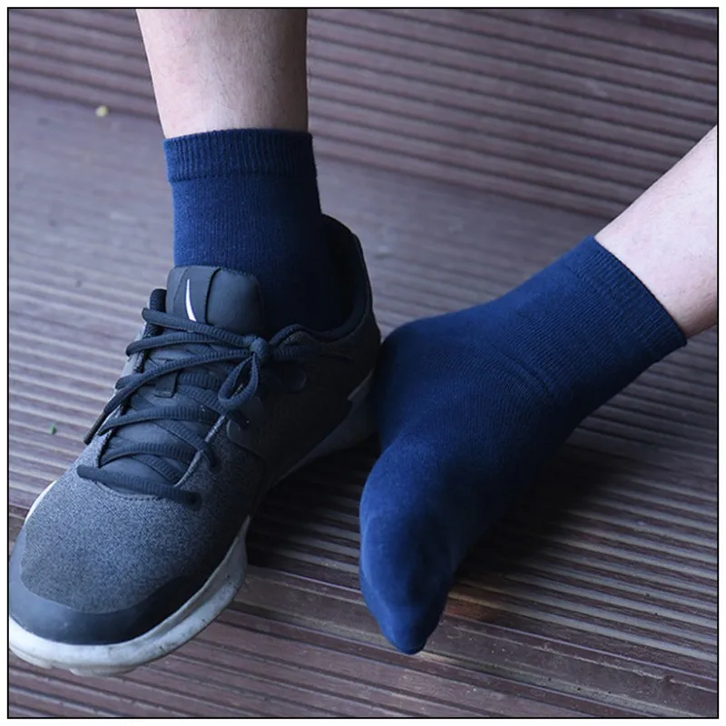 Casual Men Tube Socks Cotton Sweat-absorbent Breathable Socks Man Solid Color Business Socks Male 3Pairs/lot=6pieces