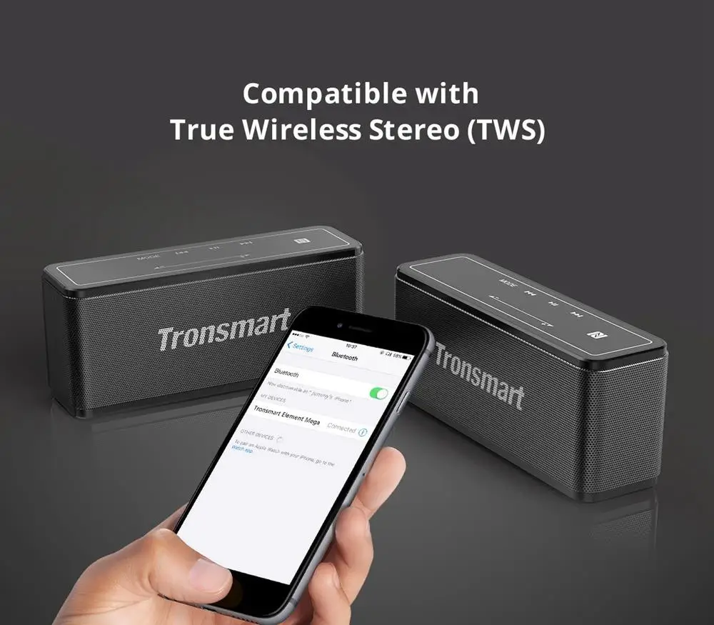 [] Tronsmart Element Mega NFC портативный Bluetooth динамик 40 Вт DSP 3D цифровой звук Открытый Портативный мини видео динамик