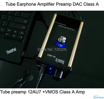 

Tube Earphone Amplifier Class A 12AU7 VMOS FET Tube Preamp USB Decoding CM108 TDA1305T DAC Amp HIFI