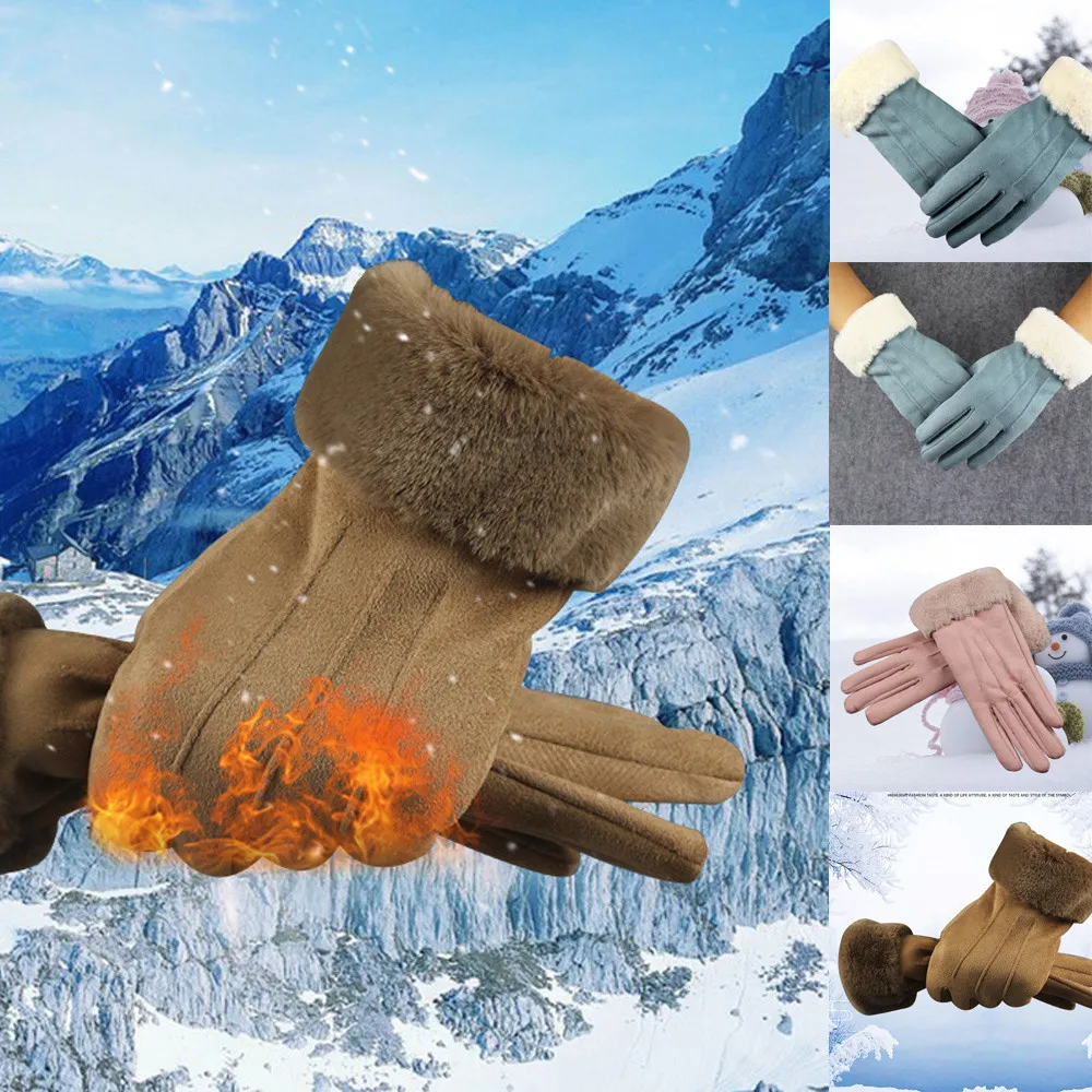 Модные женские перчатки осень-зима теплые митенки из искусственного меха теплые и зрелые перчатки 2019 модный подарок