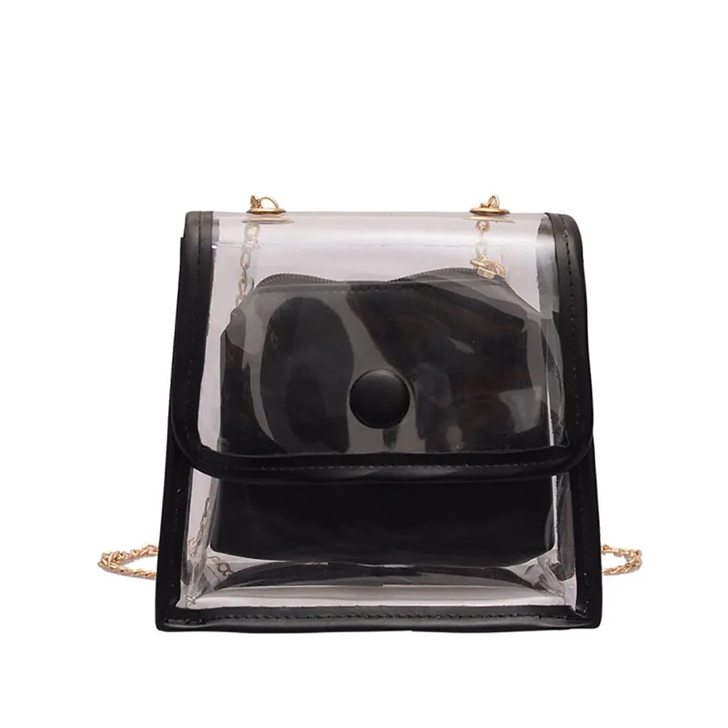 2 шт., модный прозрачный клатч Наплечные сумки через плечо с чистой цепочкой для женщин и девочек, мини сумка-мессенджер 10 H - Цвет: A