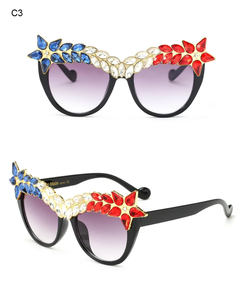 ALOZ Платино Брендовая Дизайнерская обувь Для женщин солнцезащитные очки «кошачий глаз» винтажная, брендовая, дизайнерская С кристалалми и стразами большого размера кадр очки Q38