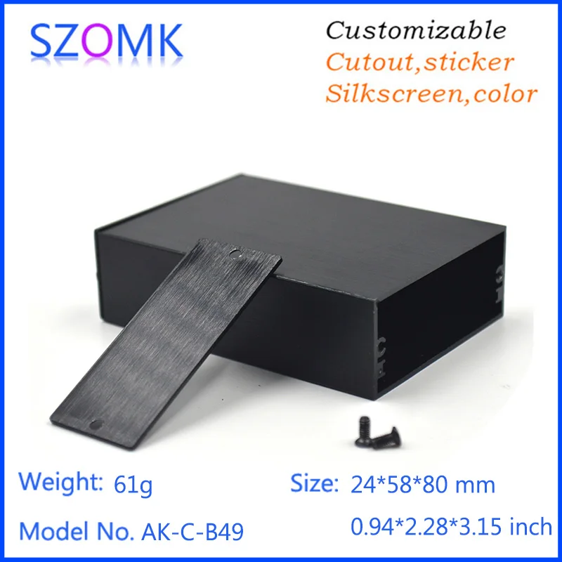 

4 pcs, 24*58*80mm small aluminum electronics control box instrument enclosure hot sales extrusion aluminum outlet enclosure