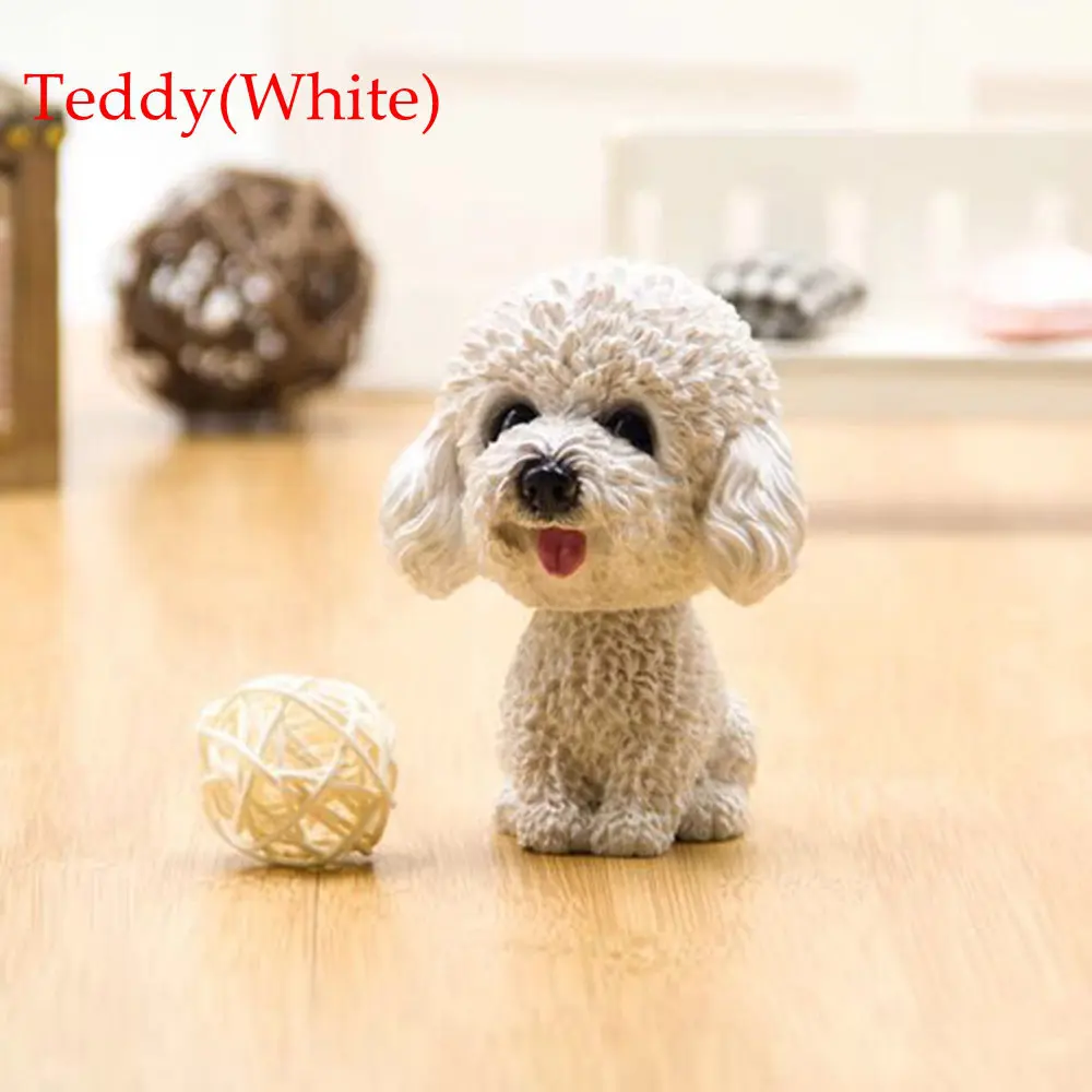 Кивая, собака, автомобиль, трясущийся головой, собака, куклы, приборная панель, украшение автомобиля, аксессуары, авто качающаяся голова, игрушка для автомобильного декора, автомобиль-Стайлинг - Название цвета: Teddy(White)