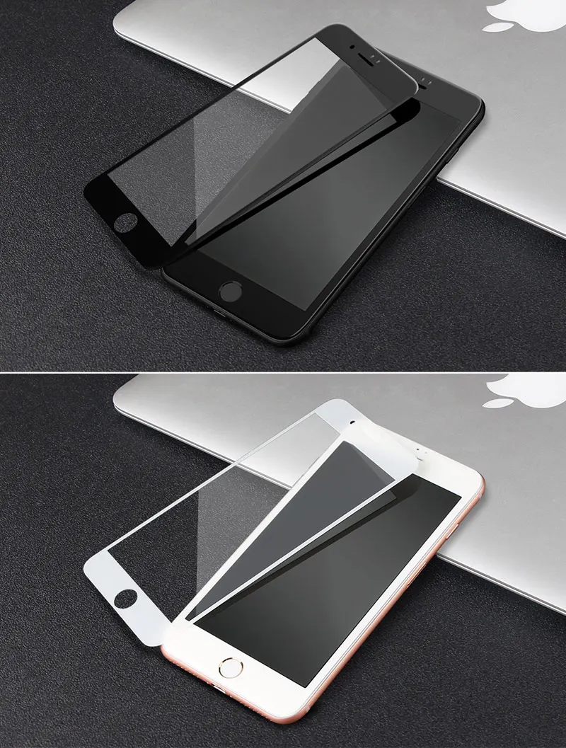 TOMKAS 5D Edge Protective Glass on the For iPhone 7 Glass Tempered Screen Protection For iPhone 6 6s 7 8 Plus Screen Protector