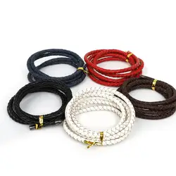 1 м Diameter5mm круговой вязки плетеный кожаный Шнуры Веревки шнура веревка строка изделия делают Цепочки и ожерелья Браслет DIY Craft