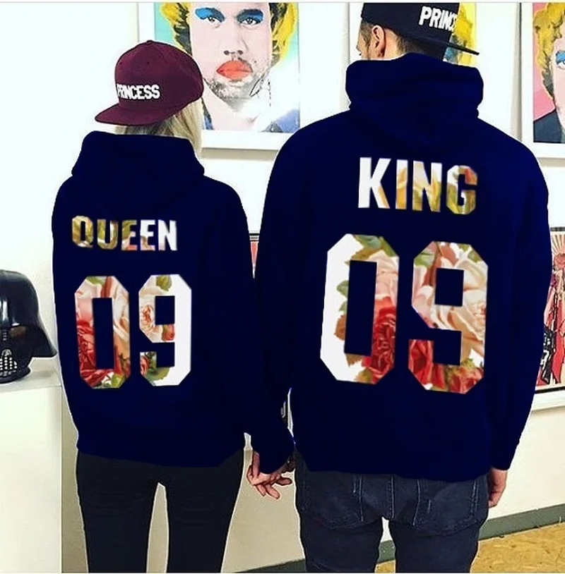 zogaa Plus Size S-4XL New Fashion The King&His Queen Men Women Casual Lover Couple Cotton Sweatshirts Hoodies for Autumn Winter zogaa Plus Size S-4XL New Fashion The King&His Queen Men Women Casual Lover Couple Cotton Sweatshirts Hoodies for Autumn Winter