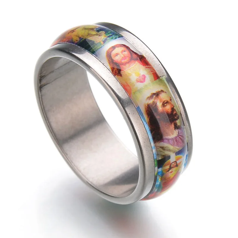MixMax 50 шт микс Лот Иисуса Христа библейские кольца из нержавеющей стали для мужчин и женщин религиозное кольцо