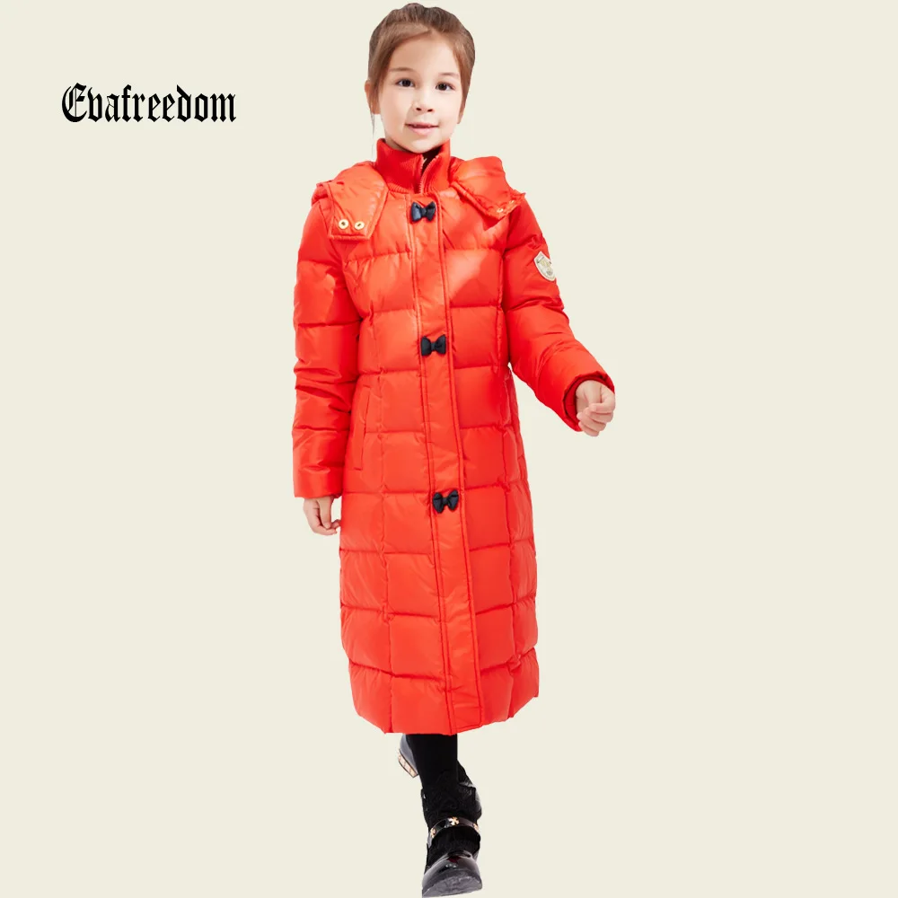 High quality Children Winter Outerwear Baby Girls Down Coats Jacket Long Style Warm Thickening Kids Outdoor