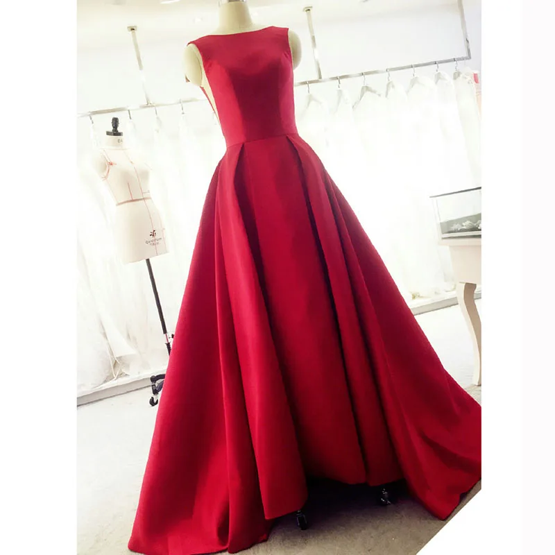 Вечернее платье длинное красное Элегантное Атласное Вечернее платье с открытой спиной вечернее платье Abendkleider исламское платье De Soiree