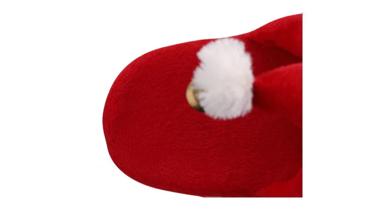 Рождество Шлёпанцы для женщин для Семья мультфильм Санта Клаус Мех животных зима теплая Домашняя обувь Одежда для детей и родителей анти-скольжения Шлёпанцы для женщин красный