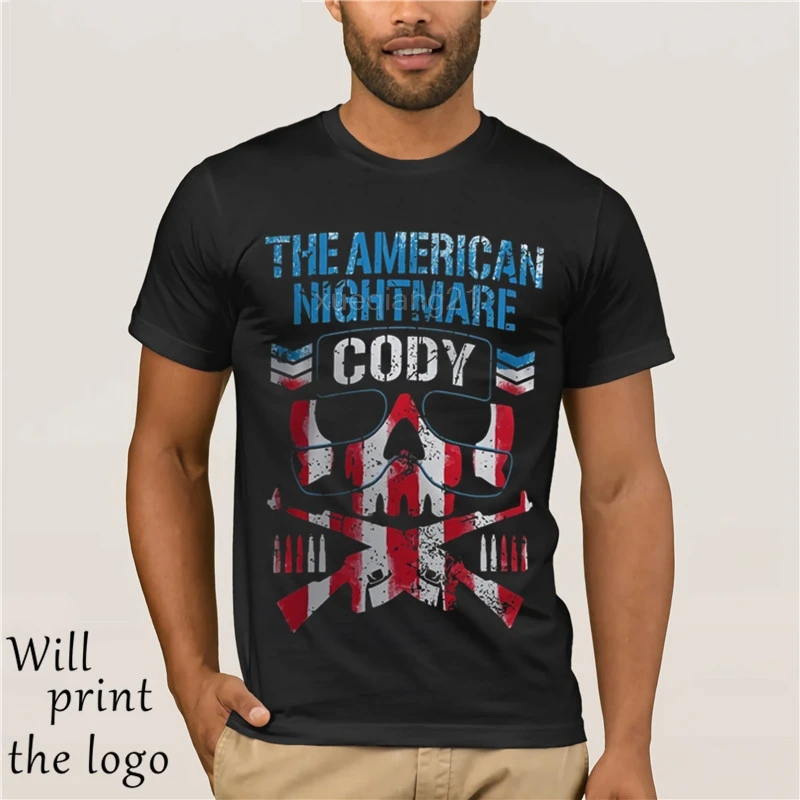 2018 Manica Corta يا-كولو Proiettile نادي كودي L'american كابوس المصارعة برو أومو نيرو تي شيرت S-3xl