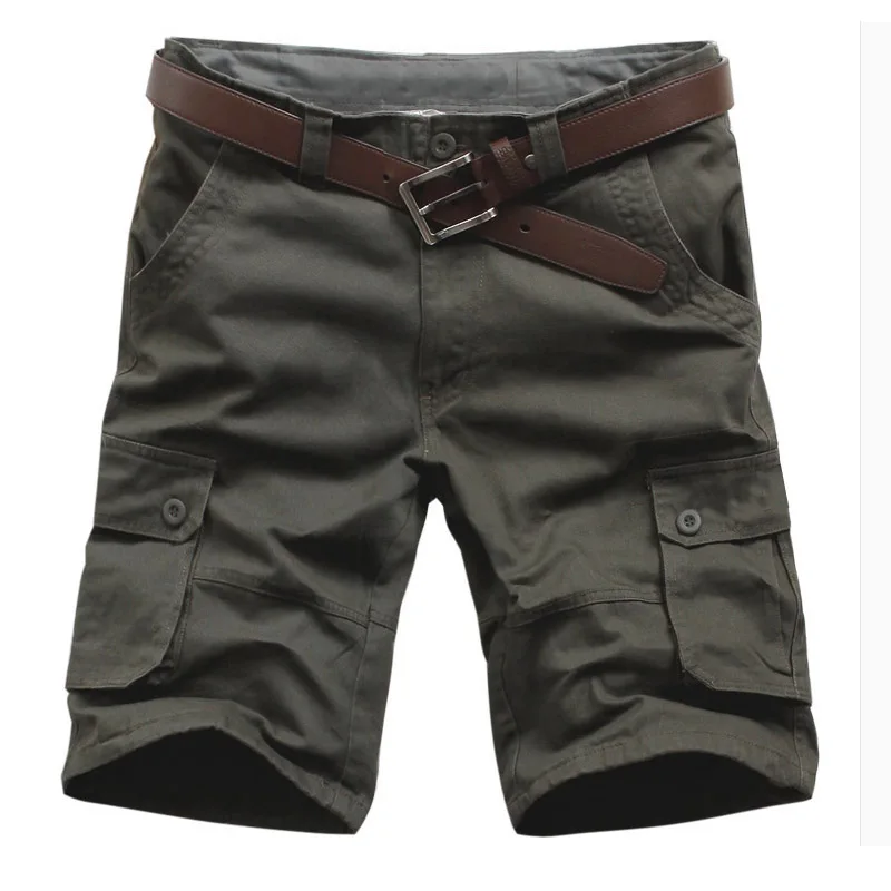 Wholesale 2016 Summer Outdoors Workout Bermuda Cargo Shorts Men Straight 100%Cotton Baggy Multi Pocket Military Tactical Shorts