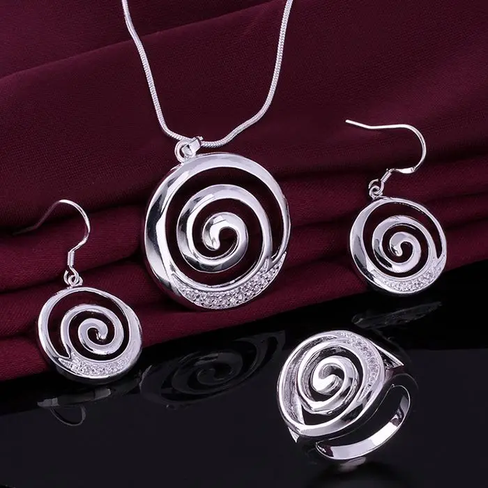 

LKNSPCS627 925 sterling silver jewelry set, fashion jewelry set Earring 519 Necklace 540 Ring 404-8 /dgialxpa dsaamjha