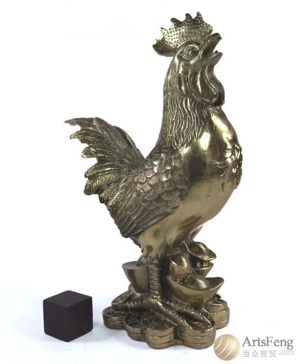 

SMALL SIZE FIGURE AWESOME COCK BRASS STATUE