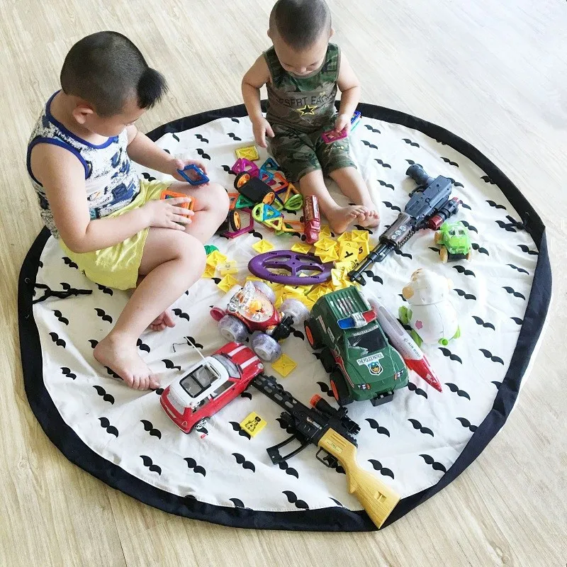 portable Children's Toy Storage Bag Play Mat Floor Activity Mat Play