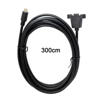 

10pcs/lot 3m 5m Micro USB 5Pin Male to Female Extension Panel Mount Type Cable with Screws