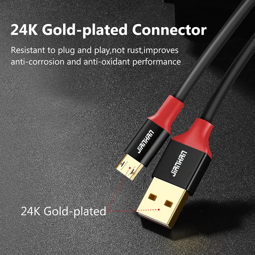 3 упаковки(0,5 м/1 м/2 м) JianHan двусторонний Micro USB кабель 2A USB зарядное устройство для быстрой зарядки для телефона Xiaom samsung Note 5 Android