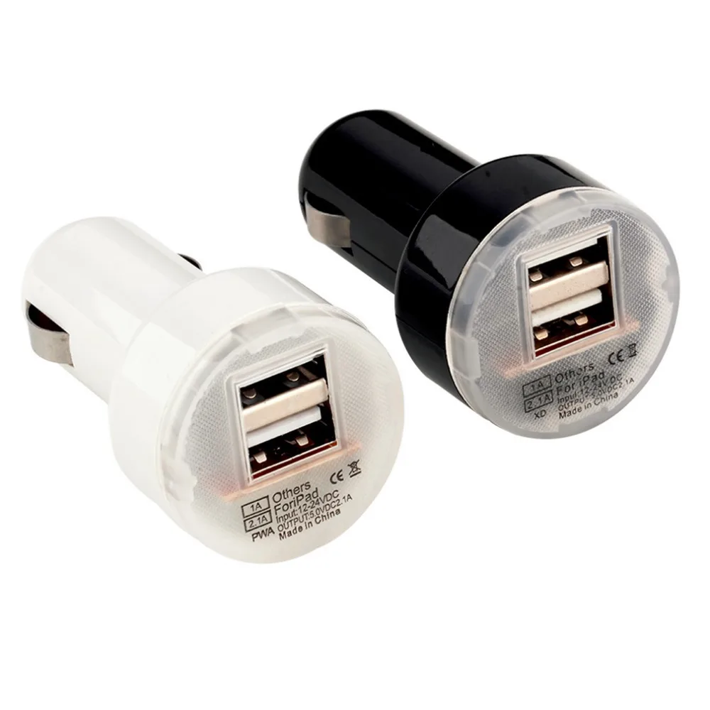 Автомобильный мини адаптер с двумя портами USB 12 В 24 для iPad2 3 iPhone 4 iPod MP3 планшетов