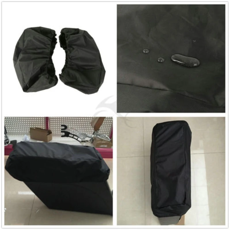 2X Waterproof Saddle Bag Lid Cover Nylon Black For Harley Road King Electra