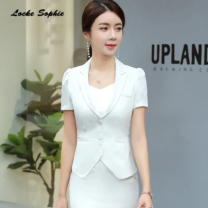 1pcs Women's Plus size short Blazers coats 2019 Summer cotton blend Splicing Small Suits jackets ladies Skinny Blazers Suits