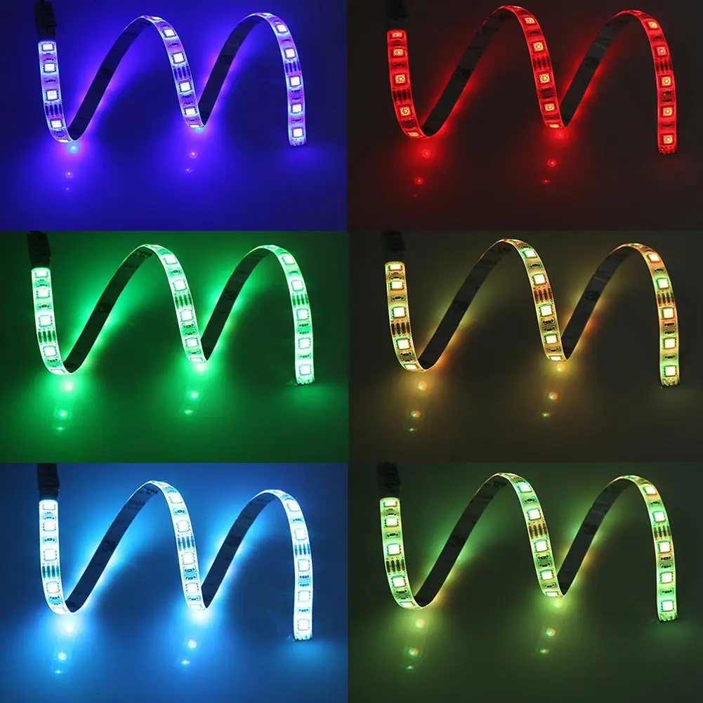 

5050 USB Mood Light RGB Multi Color LED Strip Light TV Backlight 24 Keys Remote Control HUG-Deals