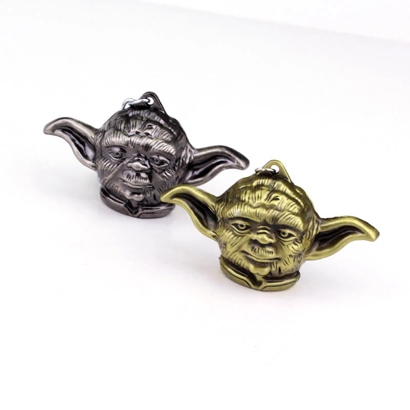

MQCHUN 2 Colors Star Wars Master Yoda Keychain Key Ring Chaveiro Movie Series Key Chains Key Holder
