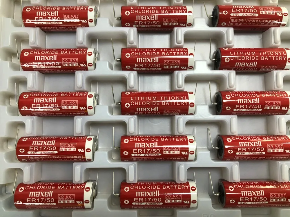 9 шт./лот новые оригинальные 3,6 V 2750 MAH Maxell ER17/50 ПЛК промышленный Управление Батарея Рогатые литий-ионные аккумуляторы