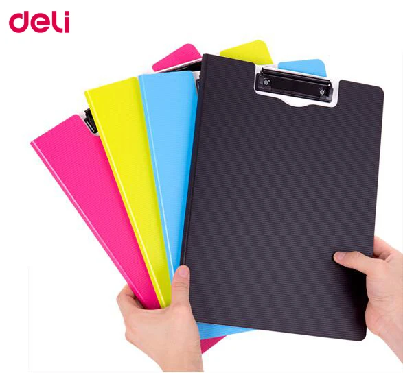 

Deli A4 colorful fashionable vertical/horizontal folding board clip board horizontal paper folding clip folder Plate clamp