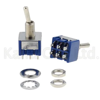 

10pcs MTS 202 Mini toggle switch ON-ON rocker switch 6 pins lever switch 6mm