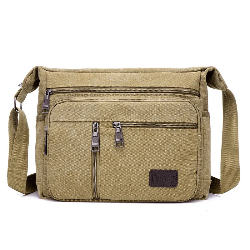 

High Quality Multifunction Men Canvas Shoulder Bag Casual Travel Bolsa Men's Crossbody Bag Vintage School Men Messenger Bags