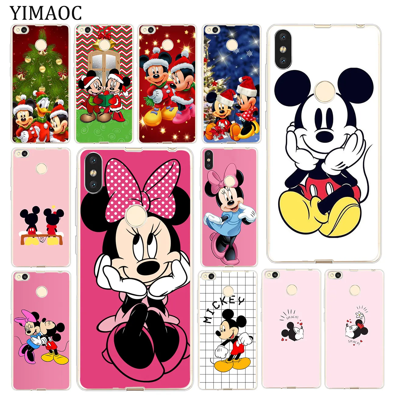 

Cartoon Mickey Minnie Mouse Christmas Soft Case for Xiaomi MI Redmi 7A 6A 4A 4X S2 K20 GO Note 8 7 5 6 Pro Plus 4 Cover