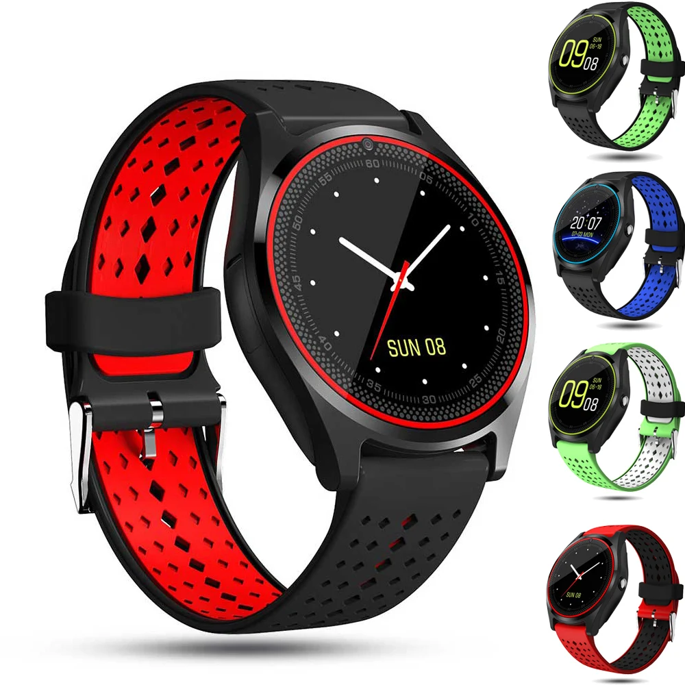 

V9 Smart Watch Camera Bluetooth Dial/call SIM TF Card Fitness Tracker Reminder Sleep Monitor Bracelet For Android Phone Pk DZ09