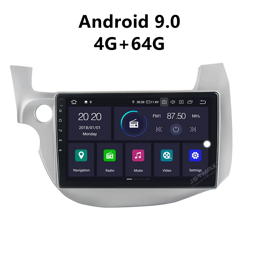 JSTMAX 10 2 'ɺndroid 9.0 4G + 64G ISP экран автомобильный DVD Радио стерео плеер для Honda Jazz Fit 9 0