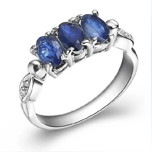 Anillos Qi Xuan_Dark Blue Stone Elegant Ring_Fashion Ring_S925 Solid