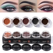 Nouveau 5 couleurs sourcil teinte maquillage imperméable pommade Gel longue durée 3D naturel brun sourcils rehausseur crème avec brosse TSLM2(China)