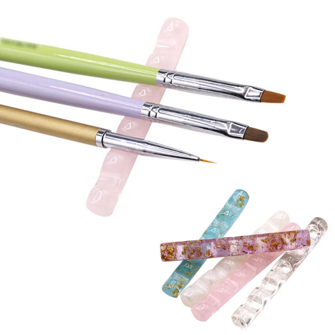 Дизайн ногтей, ручка с кисточкой, подставка для инструментов, золотая фольга, конфетный цвет, держатель для ногтей, прозрачный акриловый цвет, УФ-гель, держатель для кистей