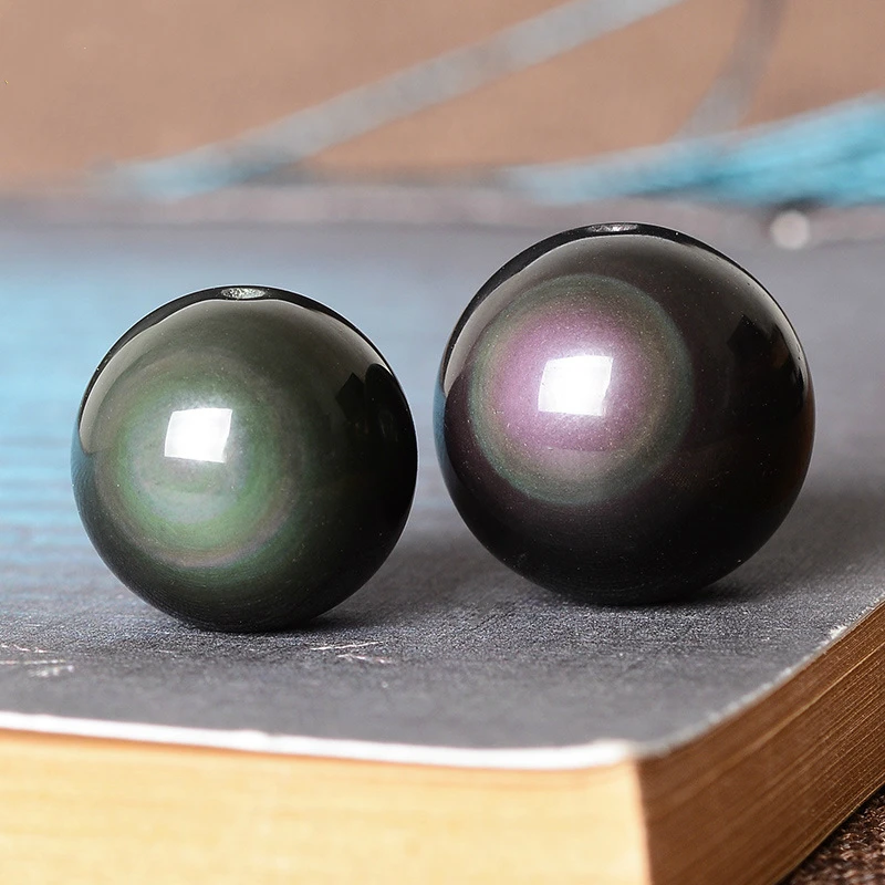 

20pcs/lot Luck Jewel Loose Beads Obsidian Natural Stone Black DIY Beads Bracelet Accessories jewelry making Men women Wholesale