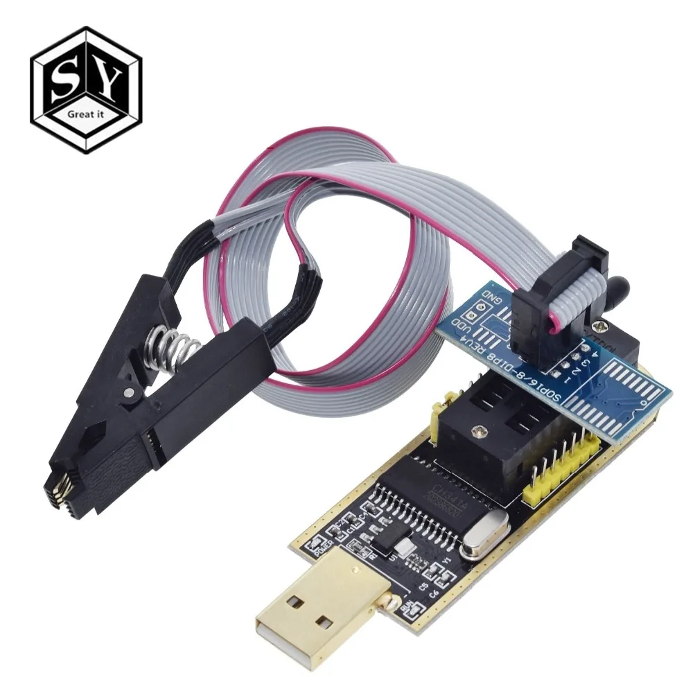 Clip SOIC8 intégré FR Programmeur USB Flash BIOS EEPROM série CH341A 24 25 Clip SOIC8 intégré FR Programmeur USB Flash BIOS EEPROM série CH341A 24 25
