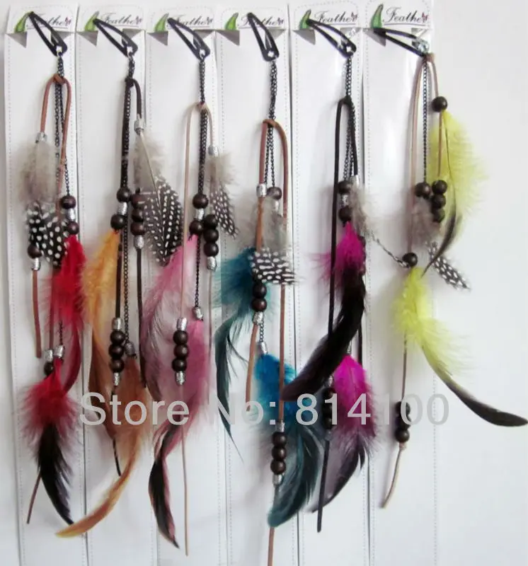 Buy fashion bead new style fashion feather clip hair