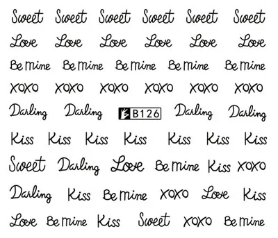 

Nail Art Sticker Water Decals Sweet Love English Letter Design Decoration Manicure Nails Slider Stickers Foil Wraps Pegatinas