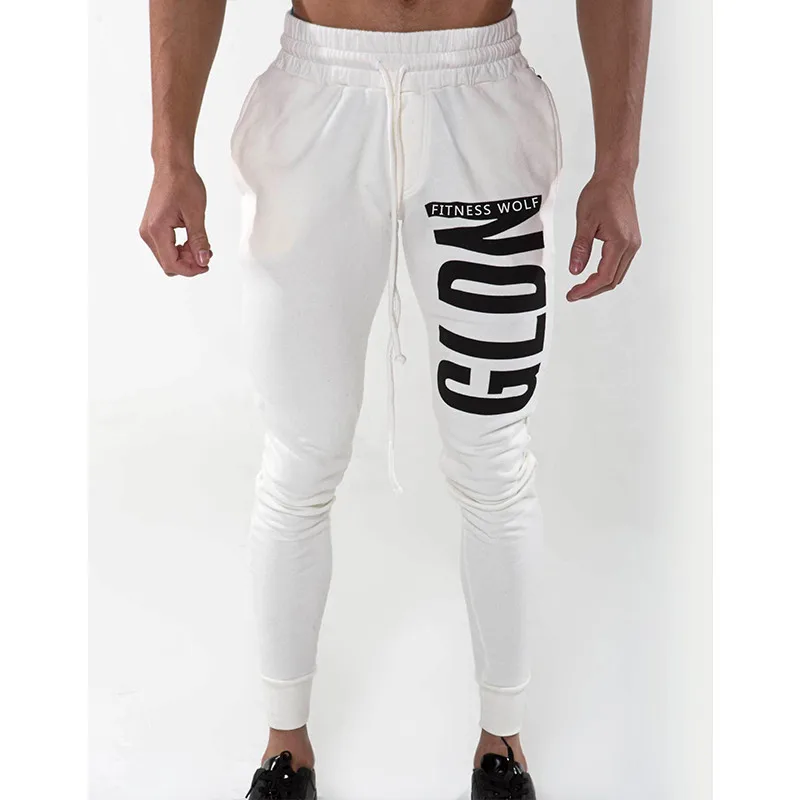 2019 Elasticity Mens Joggers Pants Casual Fashion Bodybuilding Joggers Sweatpants Bottom Printing Pants Men Casual Pants