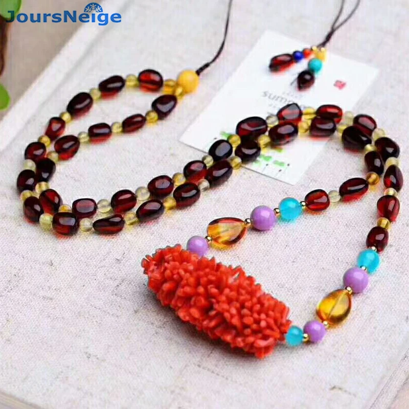 

Fine Red Natural Stone Pendants Caterpillar Pendant Necklace Lucky for Women Original Design Help Marriage Crystal Jewelry