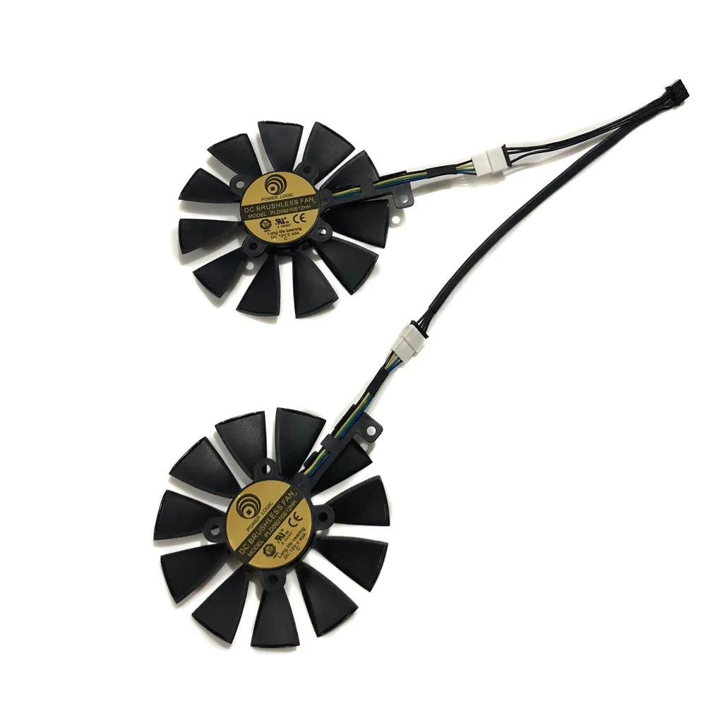 Beste 2 stks set PLD09210S12HH EX GTX1070 EX GTX1060 GPU Video Koeler Ventilator Voor ASUS GeForce GTX 1070 1060 DUAL Grafische Kaart Koeling