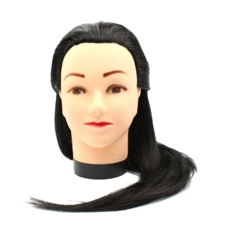 18inch Mannequin Doll Head Hairdressing StylingTraining Head Black Hair