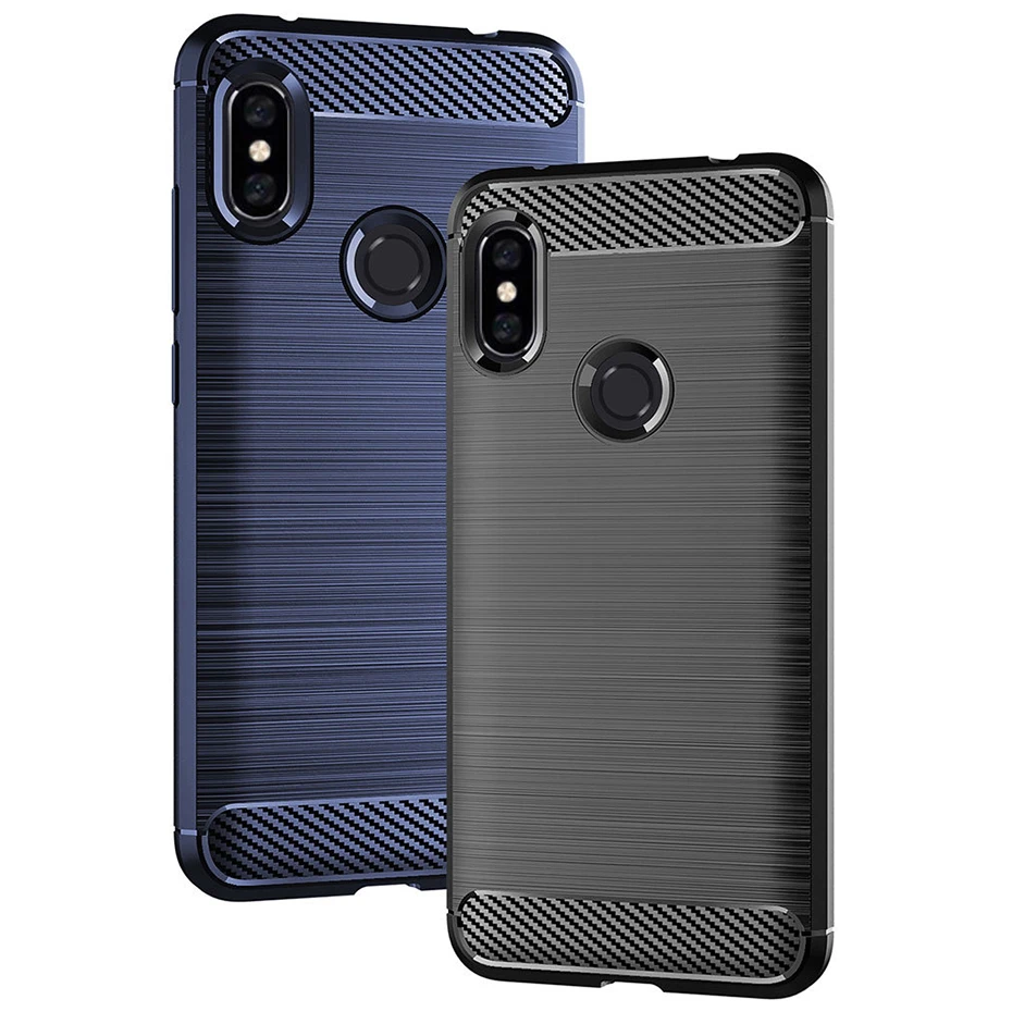 Best For Xiaomi Redmi Note 6 Pro Case Shockproof Carbon Fiber Soft TPU Silicone Phone Case For Redmi Note 6 Pro Case Coque